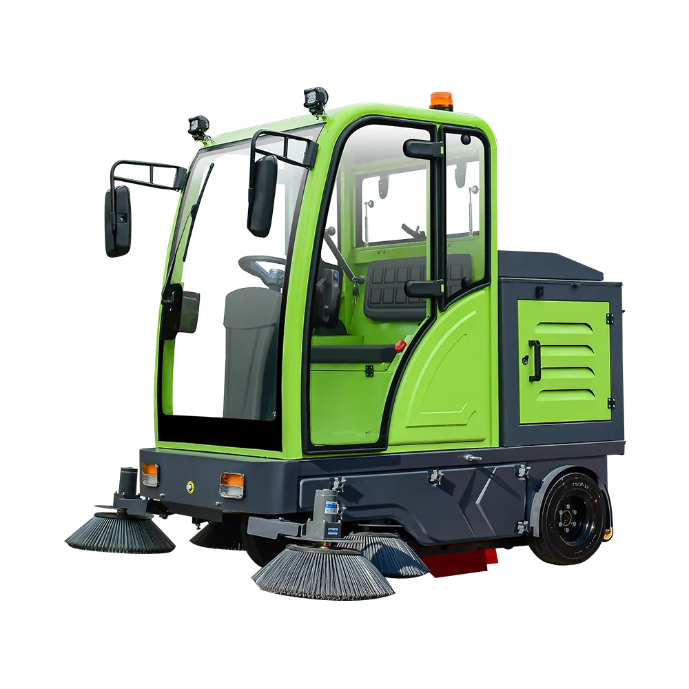 Enclosed Floor Sweeper Cleaning Machine with Double Brushes for Factory Plant Parking Lot Community Road Port Terminal