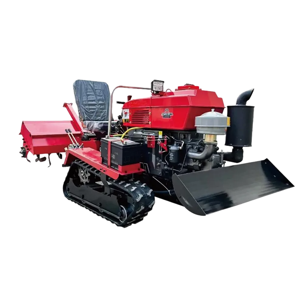40 HP Compact Tracked Ride-On Rotary Tiller for Orchard Cultivation and Farm Soil Preparation