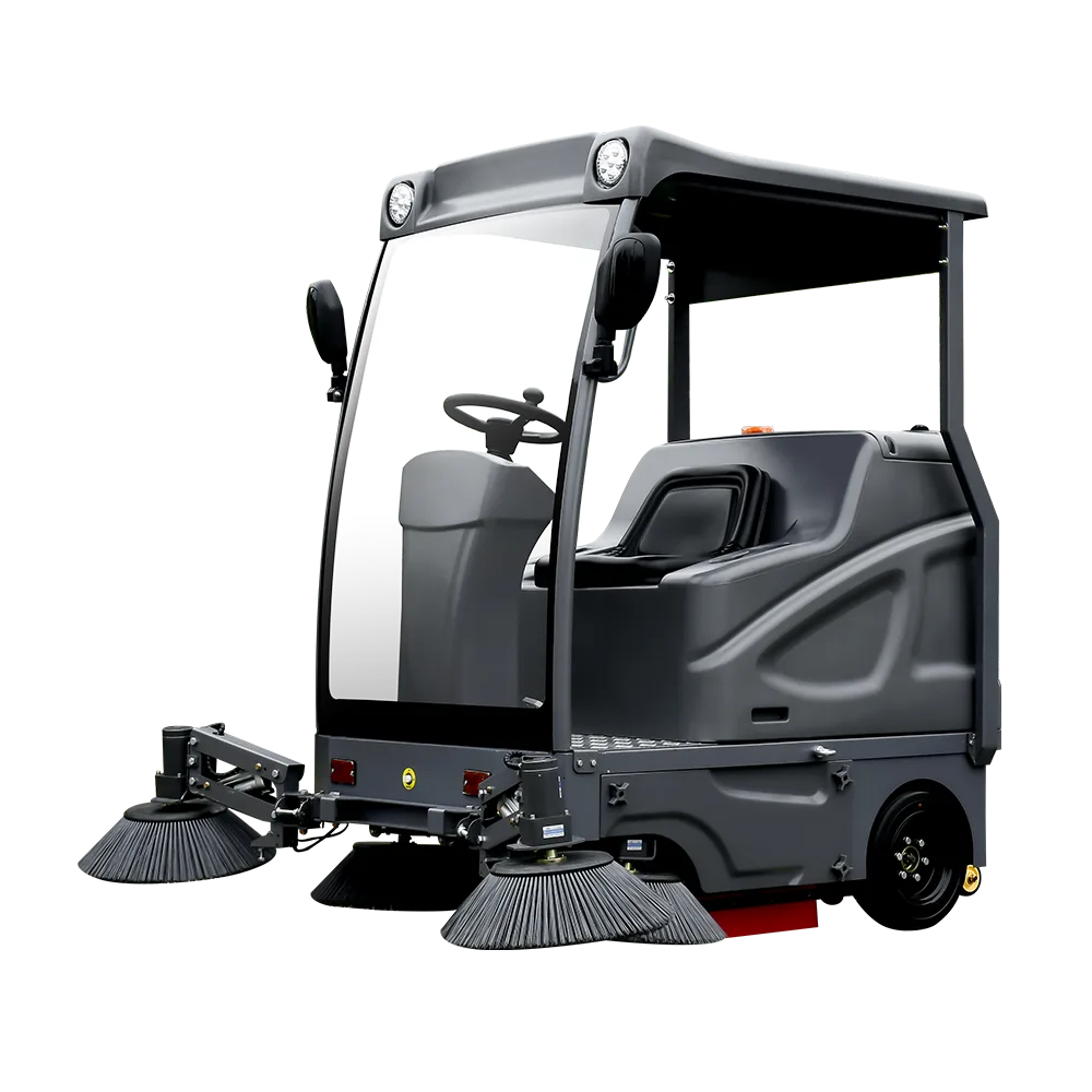 Industrial Ride-On Electric Self-Propelled 80AH Battery New Brush Motor Side Brush Street Road Vacuum Gym Floor Sweeper