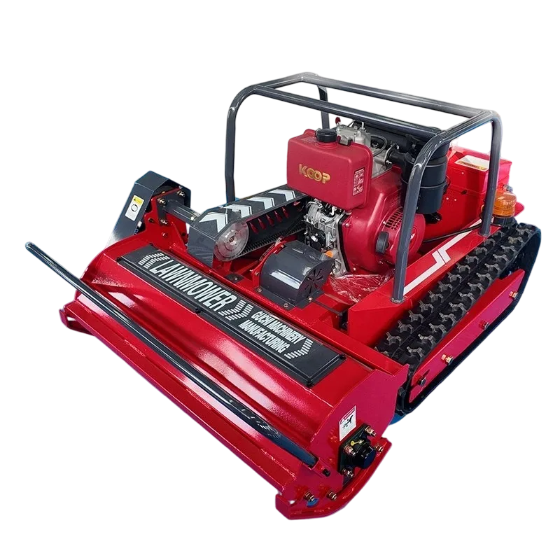 Robot Lawn Mower Remote Control Crawler 15HP Diesel 1000mm Cut Width Koop192 Euro V 45° Slope Electric Start