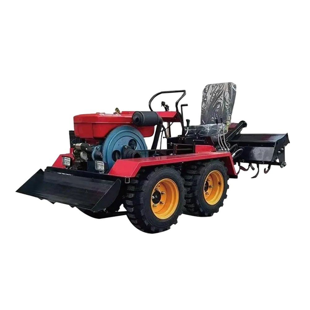 25 HP Compact Wheeled Ride-On Rotary Tiller for Agricultural Soil Preparation and Crop Cultivation